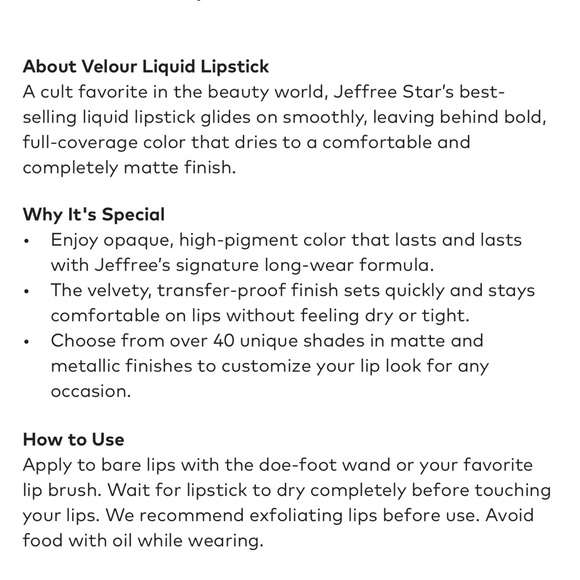 JEFFREE STAR Velour Liquid Lipstick Star Yak NEW IN BOX!!! - Picture 4 of 4